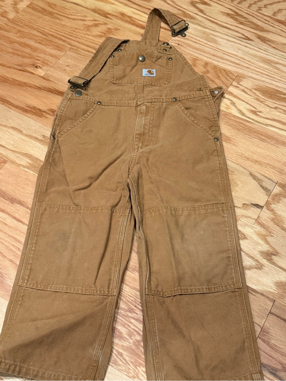 Carhartt Kids Tan/Brown Canvas Overalls- Size 5